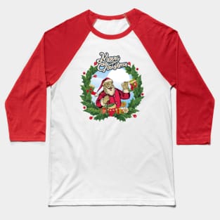 happy retro santa Baseball T-Shirt